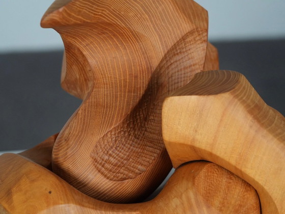Organische abstrakte Holzskulptur von Joop van Bergen, Niederlande, 1980er Jahre – Bildhauerei, Wood (photo 7 of 10)