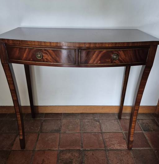 Klassischer englischer Bevan Funnell Reprodux Mahagoni Konsolentisch / Beistelltisch mit 2 Schubladen – consoles, Bronze
