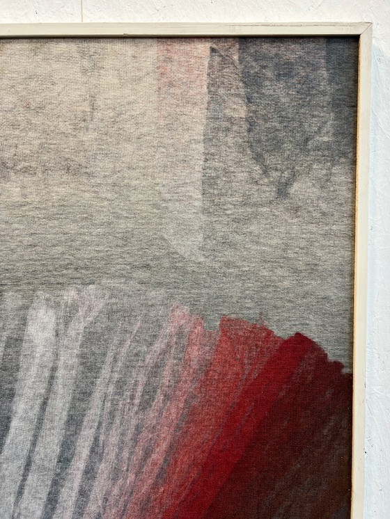 Image 1 of Artwork, Painting, Setting Sun, Painted On Jute, 1980's