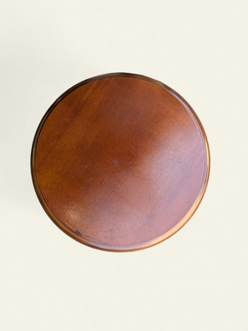 Rarity! Hand-turned plant stand made of real wood - Mid - Century, 1960s, unused, vintage decoration from Germany