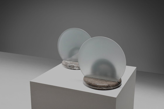 Image 1 of Lampade da tavolo in marmo e vetro di Bruno Gecchelin per Skipper, Italia, anni '70