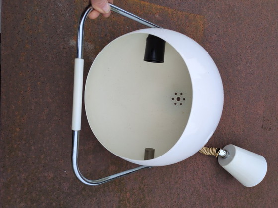 Image 1 of Retro Metal Pendant Lamp White and Chrome