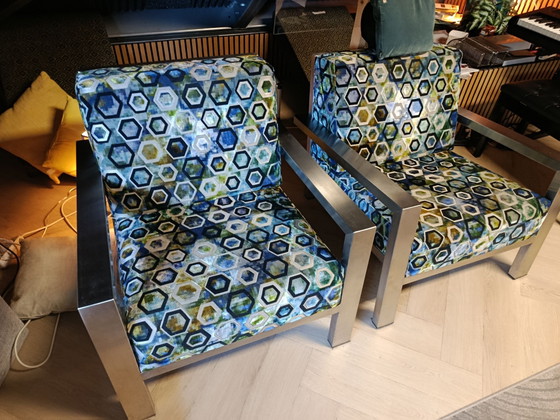 Very unique armchairs not for sale anywhere!, hand gemaakt uniek, rvs, Silver (photo 3 of 5)