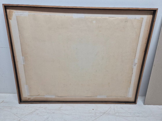 Image 1 of Ange Falchi (1913-1989), grote gouache, abstracte compositie, 1960/70