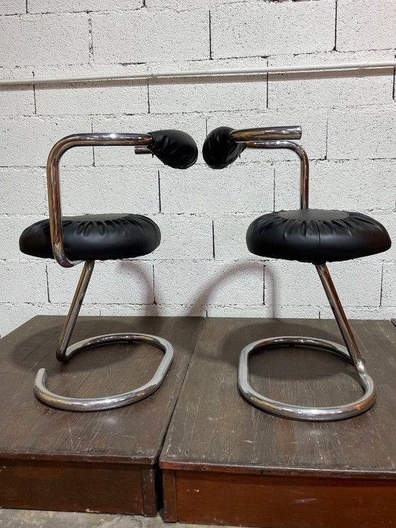 Image 1 of Vintage Cobra-stoelen uit de jaren 70 van Giotto Stoppino