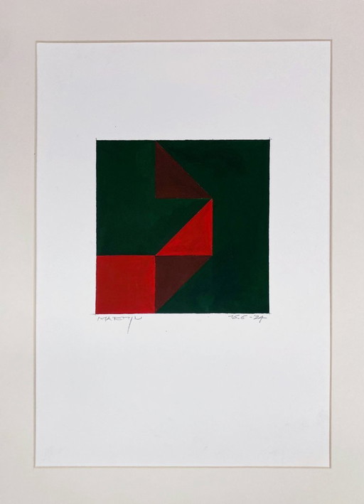 Geometric Composition 16-6C – schilderijen tekeningen, Paper (photo 2 of 6)