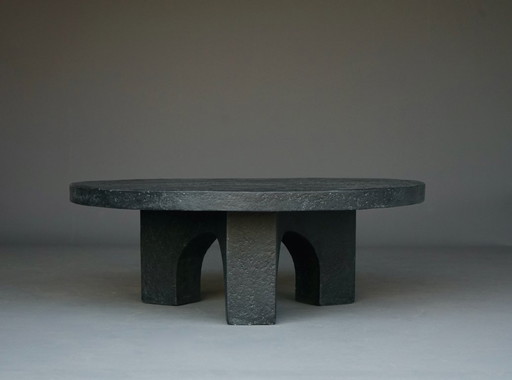 Brutalist Resin and Stone Coffee Table, 1970s