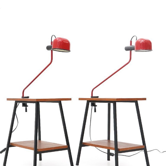 Image 1 of Lampada a morsetto in metallo rosso Fabbian, anni '80 - 2 disponibili