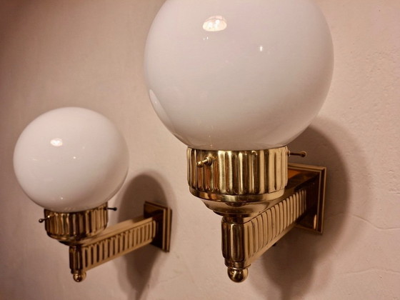 Image 1 of Paire d'appliques murales Astoria en laiton, par Josef Hoffmann, réédition WOKA Vienne