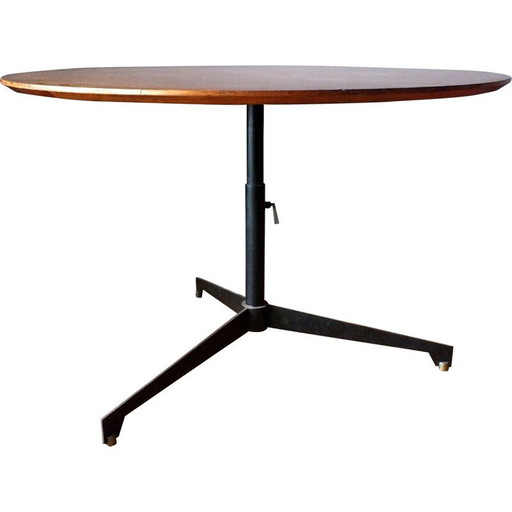 Mesa vintage de nogal, hierro y latón de Borsani Osvaldo para Tecno Italia, 1954