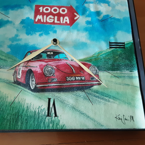 Image 1 of Wandklok 1000 Miglia, originele tekening door K. Gaedicke
