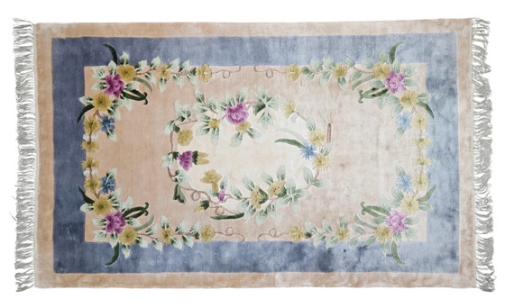 Image 1 of Handgeknoopt Oriental Zijde tapijt floral China NEW 93x152cm