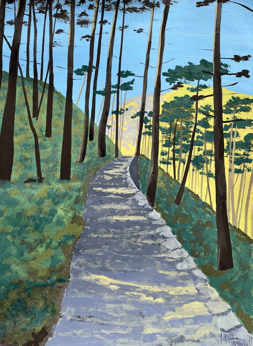 Gouache sur papier naturel 250g.  40x30cm. 