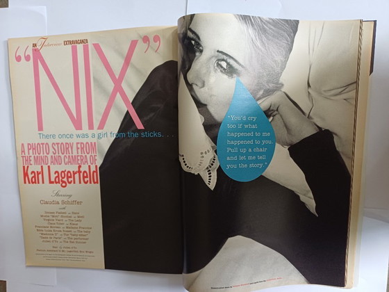 Image 1 of Interview magazine avec Claudia Schiffer et Karl Lagerfeld, septembre 1992.
