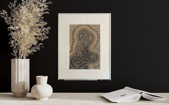 Image 1 of Nicole Vaysse - Art Brut circa 1970 - Tinta china - enmarcado