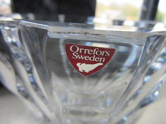 Orrefors Kristallschale/Vase, Olle Alberius (1929–1993), OA 4701-12, Wellenmuster, Modernismus – Schalen (photo 2 of 10)