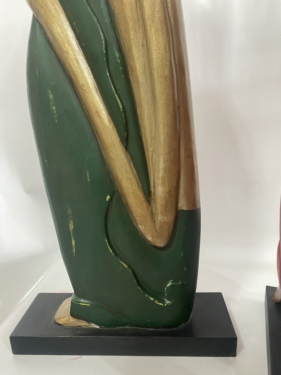 Conjunto de 2 figuras decorativas em madeira – Dekorative Objekte, Wood (photo 3 of 11)