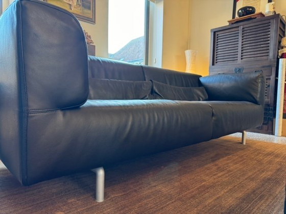 Image 1 of Cassina Met 250 3-Sitzer Sofa + Chaise Longue In Schwarz Leder