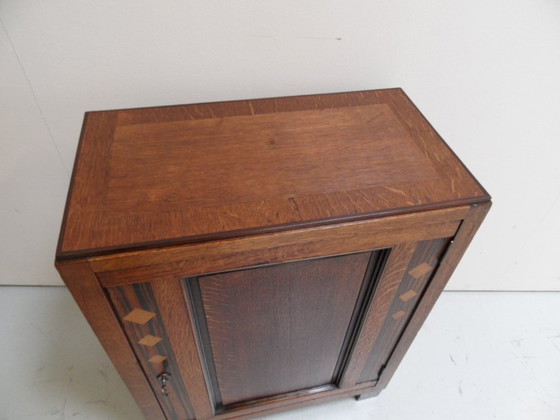 Image 1 of Art Deco one-door cabinet Amsterdam School