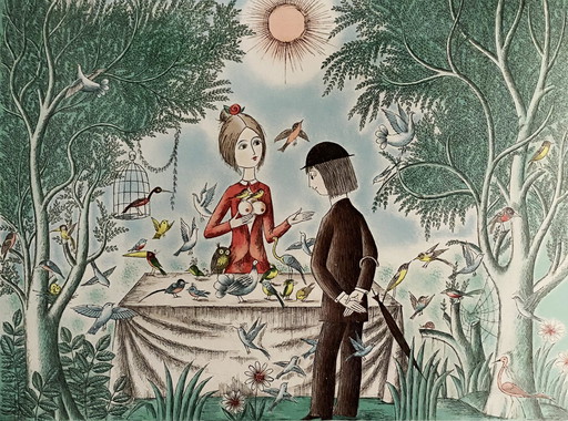 Peynet "Le Marché aux Oiseaux” (The Bird Market) 1985