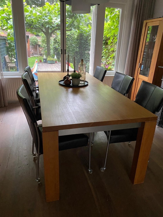 Image 1 of Bert Plantagie Elements dining room chairs black leather