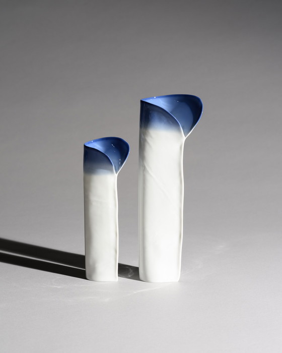 Image 1 of Johan van Loon x Rosenthal Studio-Line Glossy Paper Porcelain Vase Duo Maritime