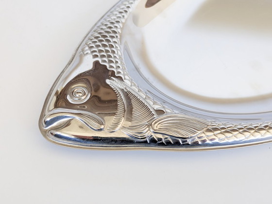 Vintage WMF Cromargan Fish-Shaped Serving Tray Stainless Steel – Table accessories, polished steel (photo 6 of 12)