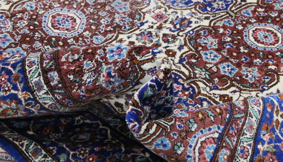 Image 1 of Toile persane originale nouée à la main à Tabriz, patine bleue, style vintage, 332 x 219 cm