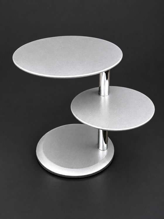 LeoLux Cyclo table d'appoint argentée, Tables d'appoint, Chrome, Bois (photo 3 sur 5)