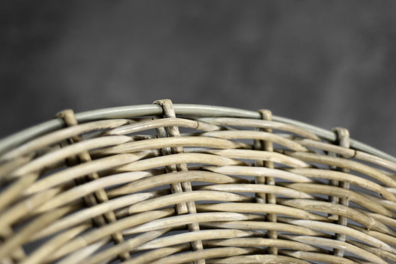 Image 1 of Fauteuil rond en bambou tressé Vintage Mid Century German Modern, 1960s