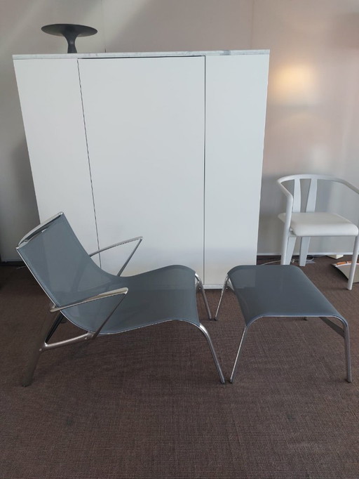 Outdoor-Lounge-Sessel mit Fußhocker – Armlehne + Fußgestell von Alias