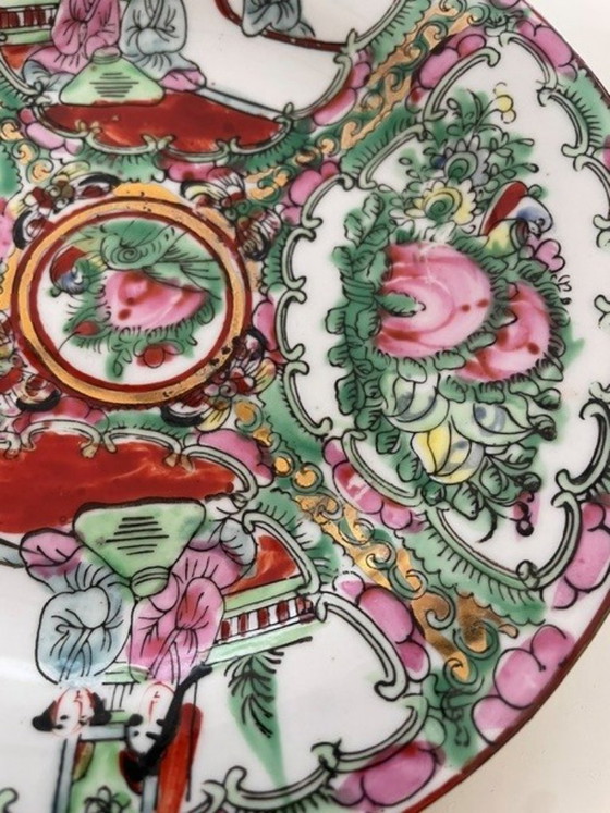 Vintage Chinees porseleinen sierbord Rose Medallion – Servies, Porcelain (photo 3 of 7)