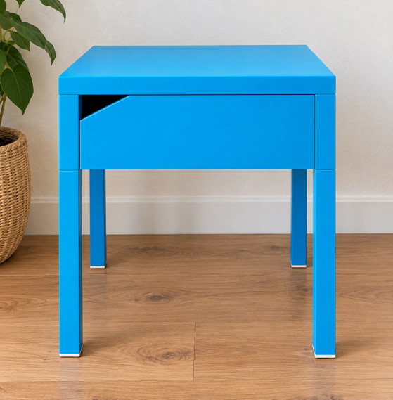 Set aus 2 IKEA SELJE Nachttische – blau – eingestelltes Design – Metal, Mdf (photo 2 of 5)