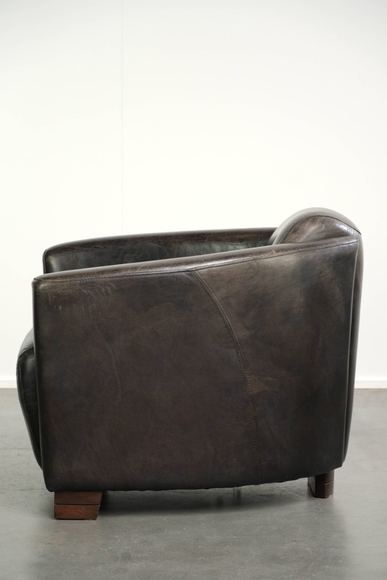 Aviator design armchair in grained cowhide with a comfortable seat – Leather, Modern (photo 5 of 13)
