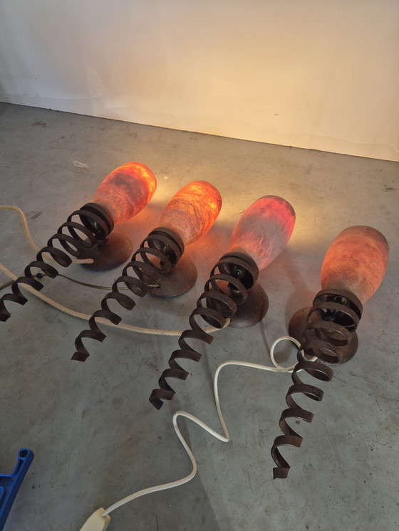 Image 1 of 4 lampade da parete vintage in alabastro design Pegasam