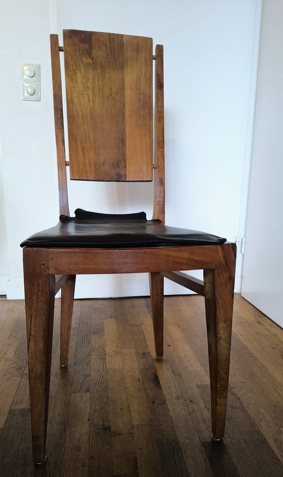 Image 1 of Table de salle à manger avec banc, modèle unique avec pieds inclinés