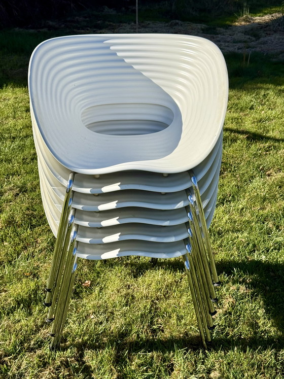 Image 1 of 6x Tom Vac Stoel Vitra Chrome Onderstel Stapelbaar