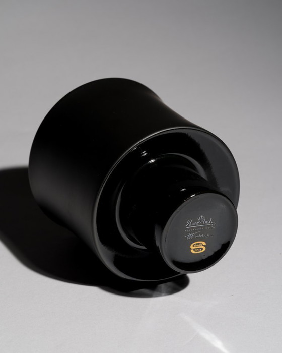 Image 1 of Tapio Wirkkala Porcelaine Noire Vase Duo Rosenthal MCM Chic Minimalist & Iconic