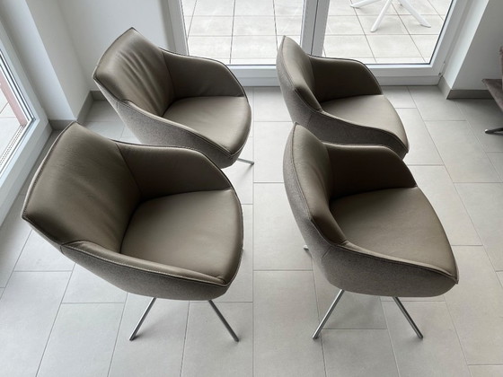 4 x Koinor Lederstühle Dining – Drehstühle, Chrom (photo 2 of 6)