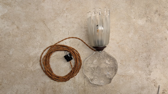 Image 1 of Daum France Crystal "Crater" Table Lamp