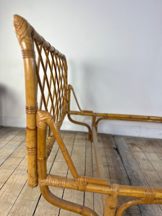 Image 1 of Letto vintage anni '60 in rattan e bambù