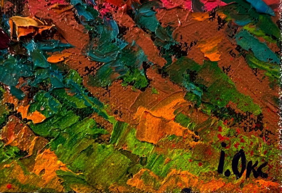 Original Oil Painting Fall Nature Landscape Autumn Evening In The Field – Paintings & Drawings, Canvas (photo 5 of 8)