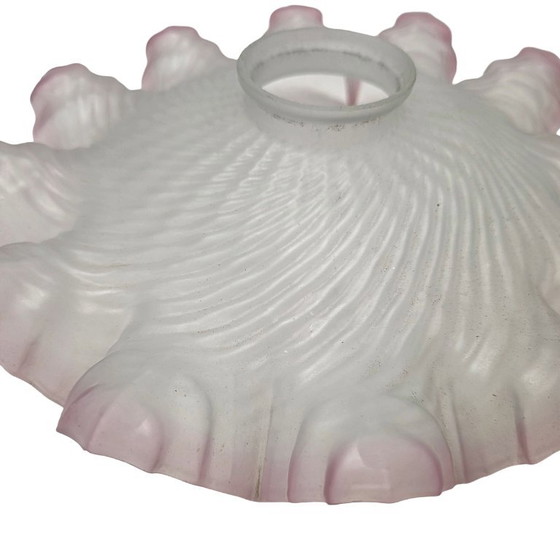 French Art Deco glass lampshade from the 1930s, Decorative Objects, Pink, Vintage (photo 4 of 5)