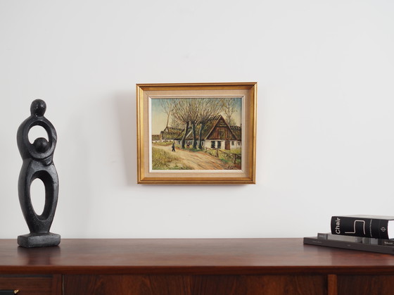 Image 1 of Gemälde "Der Bauernhof unter den Weiden", skandinavisches Design, 1960er Jahre