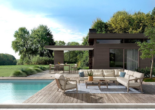 Castle Line Lounge-Set, Teakgrau