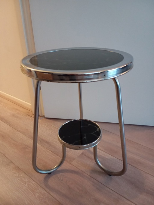 Vintage Chrome Smoking Table