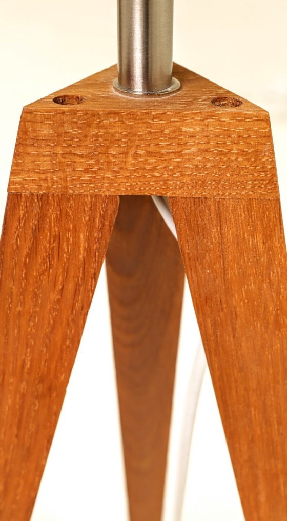 Image 1 of Paire de lampes jaune moutarde moderne design teak wood1960