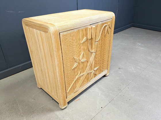 Image 1 of Mobile vintage in ancia tropicale spaccata, anni '70