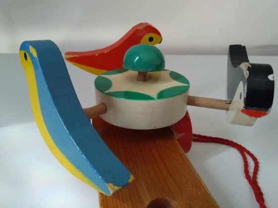 Image 1 of Jouet à tirer vintage en bois de hêtre des années 1960