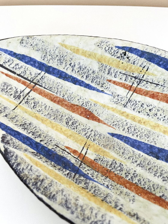 Plato Ovalado Ruscha Keramik: Cerámica de Pinceladas Abstractas de los Años 50, Era del Diseño Atómico (foto 11 de 12)